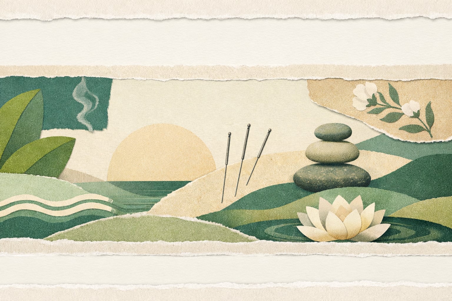 Beroligende landskab med natur